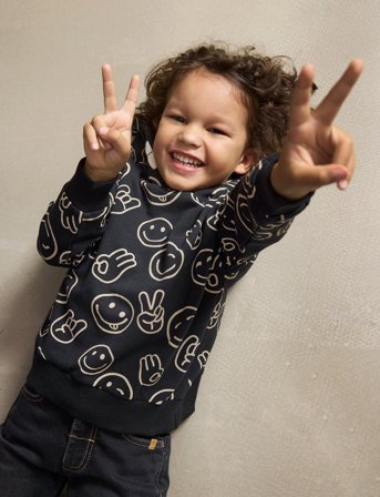 Minymo Sweatshirt Ls Aop - Black - 98