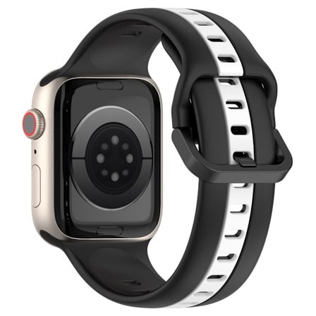 Apple Watch Series 8 (45 mm) / Watch Ultra dubbelfärgat silikonarmband - Svart / Vit