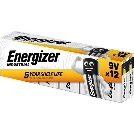 Energizer Industrial Batteri alkalisk, 9V/6LR61, 12-pakning, Elfordeling & strømforsyning