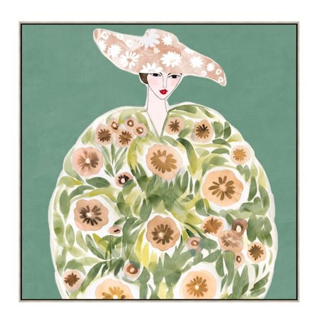 Lærredskunst med blomstermotiv – 80x80 cm, flerfarvet