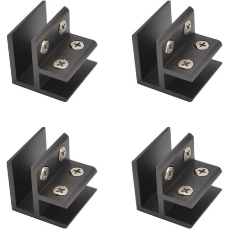 Pakke med 90 graders justerbare glas klemmer, aluminiumlegering glas hylde klemme, beslag konnektor