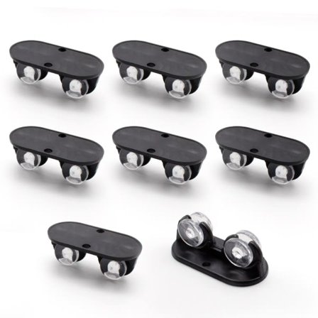 8 små møbelhjul, sort opbevaringsboks remskive hvid