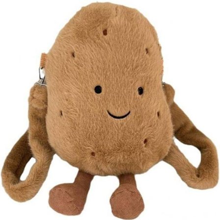 Kartoffel Crossbody Taske til Kvinder, Plys Skuldertaske, Sød Tegneserie Håndtaske, Blød Pung til Rejser & Skole, Bedårende Afslappet Taske