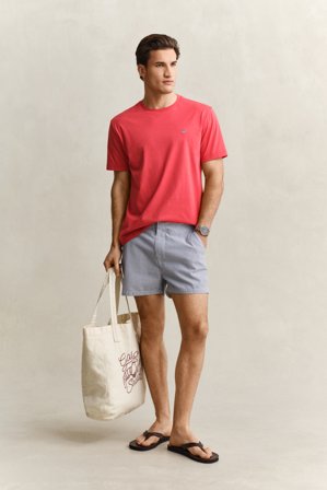 GANT Herren Anliegende Seersucker Badeshorts (L) Blau