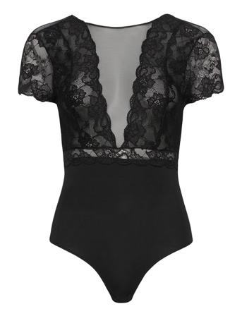 Pcsicca Ss Bodystocking Body Alusmekko Musta Pieces