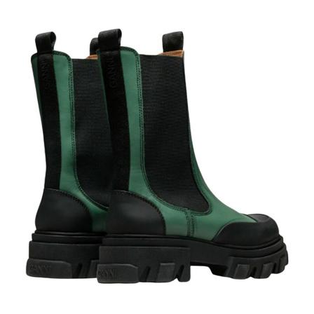 Ganni, Cleated Mid Chelsea Boots Zielony, Kobieta, Rozmiar: 39 EU