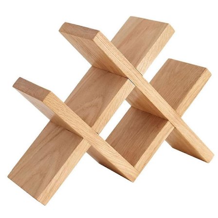 Vinstativ Benkeplate Trevinflaskeholder Rustikk Frittstående Vinlagringsstativ for Bordplater og Vitrineskap