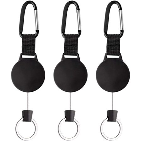 3 st Retractable Reel Keychain Heavy Duty Badge Holder med