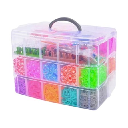 Superstort Loom Bands Kit – 28 000 delar med tillbehör, multifärg