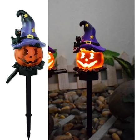 Halloween-lysstreng for utendørs med 3D-gresskar, varer opptil 10 timer, Halloween solcelle, Halloween gresskarlampe (Magisk gresskar) Magisk pumpa