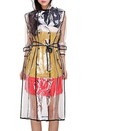 Kvindes Regnjakke Vandtæt Hætte Eva Regnjakke Kvinder Transparent Regnjakke