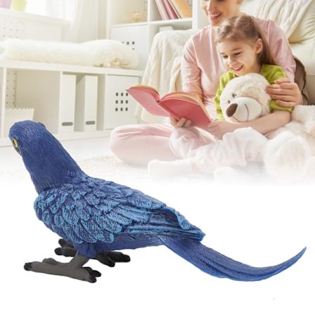 Blå Ara Modell Realistisk Levande Papegoja Miljövänlig Fågelmodell Present för Tidig Utbildning Leksak Dekoration