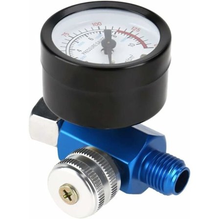 Lakksprøyte Trykkmåler Luftkompressor med Trykkmåler - Lakksprøyte Presisjonsregulator Måler Luftstrøm for Sprøytepistoler og Pneumatiske Verktøy
