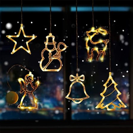 LED gardinlys, LED vindueslys sugekop, billedbelysning, vindueslysekrone, lysgardin vindue LED, lyskæder, lysgardinlys,