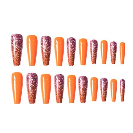 Punk Fake Nails Tapered Clip on Nails Cover Akryl Nails Tips Matt bärbara naglar för kvinnor och flickor, Stil 4