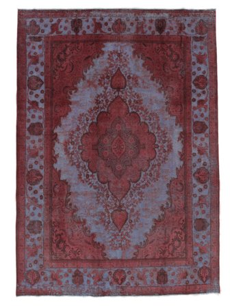 Hand Knotted Colored Vintage Rug 242X343 Vintage Wool Dark Red/Black Large