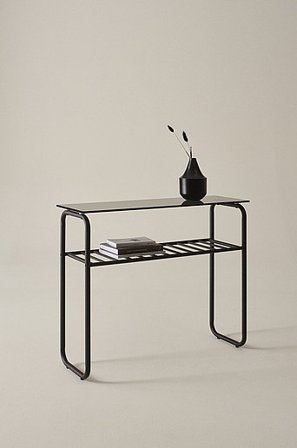 Jotex - Sidetable 32x100 Cm Zwart/grijs Glas Zwart/grijs glas - WALLE - Koop Buffetkasten & Sidetables bij Jotex