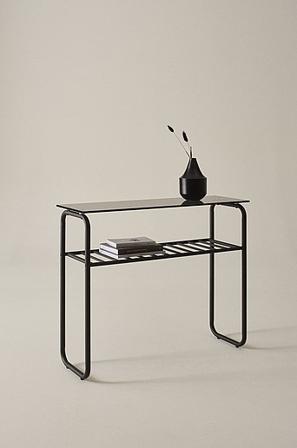 Jotex - Sideboard 32x100 Cm Glas - Stål Svart/grått glas WALLE - Köp Sidobord & småbord hos Jotex