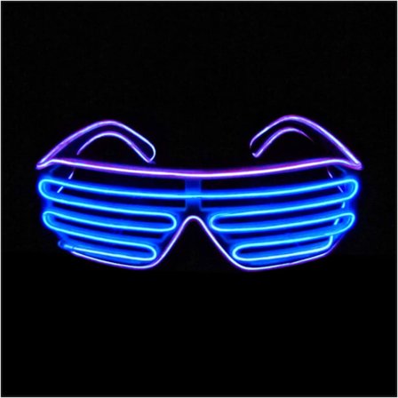 Shutter EL Wire Neon Glasses Flashing LED Sunglasses Light Up C