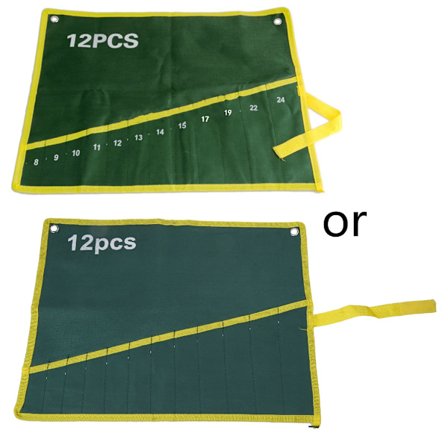 12 Fickor Slitstark Canvas Skiftnyckel Verktyg Rulla Upp Förvaringsväska