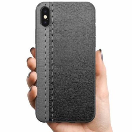 Apple Iphone Xs Max Tpu Mobilskal Black & Grey Leather