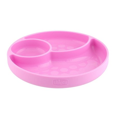 Chicco Piatto Silicone Con Ventosa Rosa