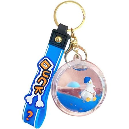 Flytande Tilted Duck Nyckelring med Vätska