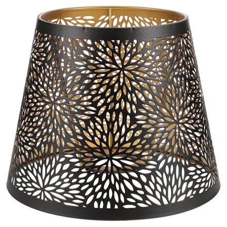 E27 metall lampeskjerm soverom dekorativ lampeskjerm hul metall bordlampeskjerm hjem lysekrone lampeskjerm (19.00X15.50X15.50CM, som vist på bildet)