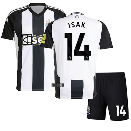 Newcastle Hjemmedrakt Sett 2024-2025 Fotballdrakt Nummer 14 Alexander Isak (Drakt+Shorts)