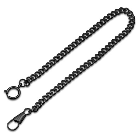 Black Steel Bolt Ring Pocket Watch Chain for Men - Pocket watches