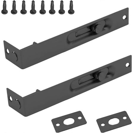 2 kpl 6 tuuman upposalpa, kestävä pariovi lukko, ruostumattomasta teräksestä valmistetut pariovien salvat (FMY)