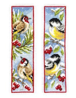 Stickpackung Lesezeichen Wintervögel 2-er Pack