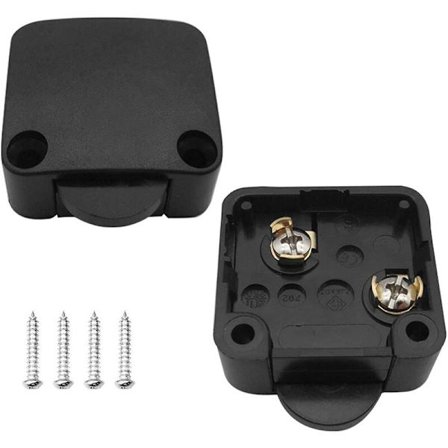 2 stk. Skabslågekontakter Automatisk kontakt 1A 250V Skabslampekontakter (Sort)