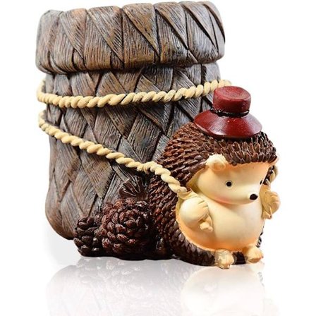 1 st Söt Igelkott Skrivbords Pennhållare Tandborsthållare Harts Skrivbordsorganisatör Behållare Pappersvaror (Vila) arbete