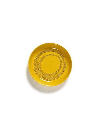 Plate High Yellow-Dots Black Feast By Ottolenghi Set/2 Serax Yellow