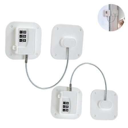 2-pack kylskåpslås - Kraftigt kombinationskylskåpslås