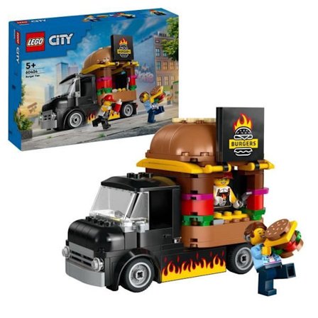 LEGO 60404 City Burgers Food Truck, Van Toy, Fantasifull Lek med Van och Minifigurer