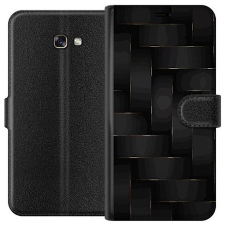 Kompatibelt Lommeboketui til Samsung Galaxy A3 (2017) Abstrakt geometriskt mønster med svarte former og subtile gull-detaljer