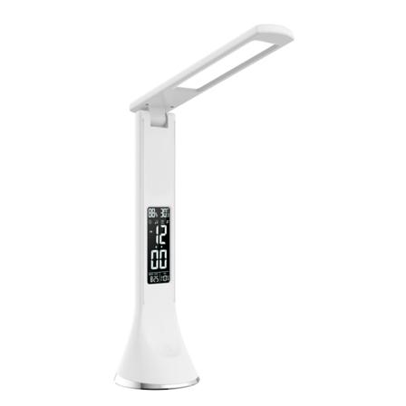 7W LED-pöytälamppu USB-portilla, aika, päivämäärä, lämpötila. 3 väriä