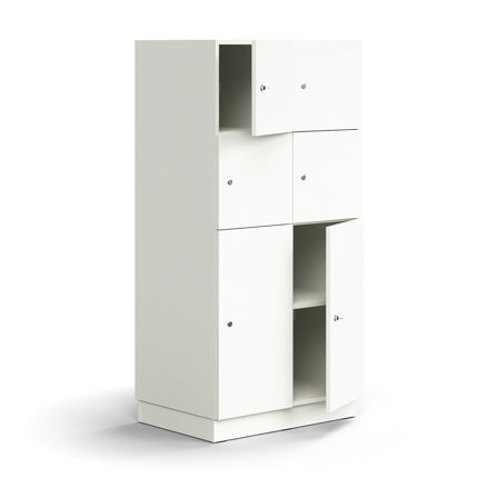 Schließfachschrank QBUS, 1641x800x570 mm, weiß