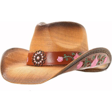 Outback Cowboy Hat Menn Kvinner Klassisk Halm Western Cowgirl Hat
