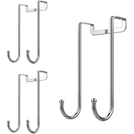 Pakke med 3 Over Dør Krog Kraftige Kroge til Ophængning - Enkelt Krog Belaster op til 22 kg til Køkken Badeværelse Soveværelse og Kontor