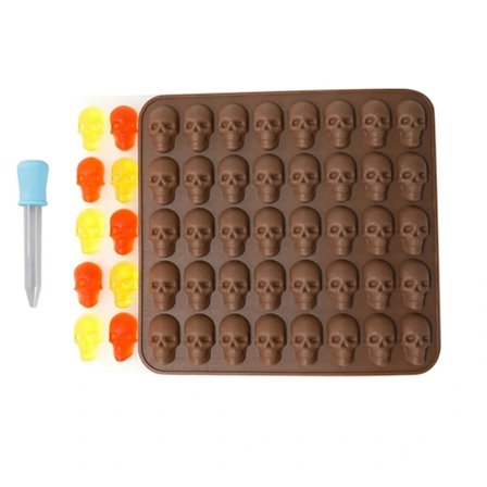 Silikonform för godis i form av dödskallar, brun