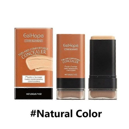 Fugtgivende Let Foundation Stick med Børste, Skønheds Foundation Stick, Dobbelt Hoved Foundation Make-Up Stick, Øjeblikkelig Dækkende Fejlfri 