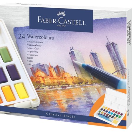FABER-CASTELL - Watercolours in pans 24ct set (169724)