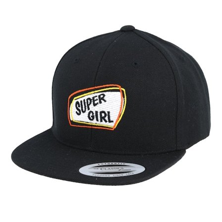 Kiddo Cap - Black - Cap - Kids Supergirl Black Snapback - Hatstore