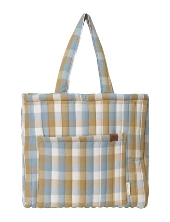 Fabelab | Qulited Tote Bag - Cottage Blue Checks | 50X39CM