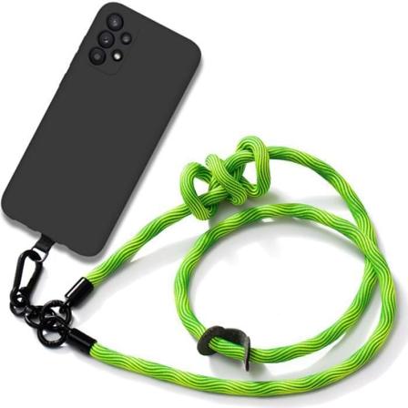 Lanyardfodral för Samsung Galaxy A32 5G Svart Stötsäkert Anti-Scratch med Robust Lanyard Grön Grön