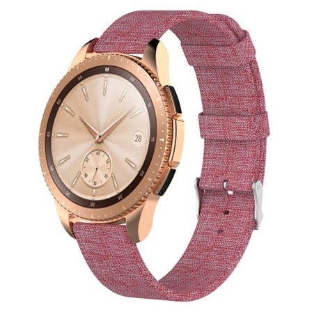 Samsung Galaxy Watch (42mm) Nailoni kangas kellon vaihto ranneke metalli soljella - Ruusu