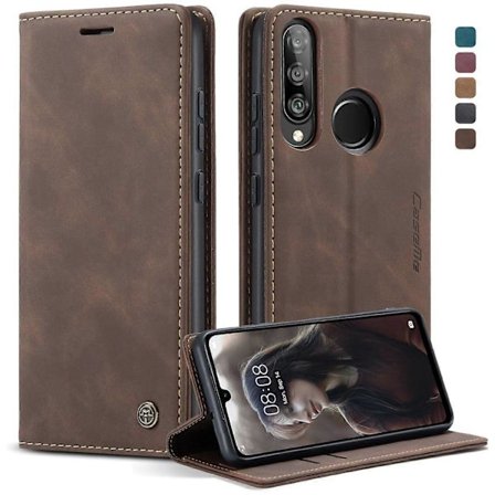 CASEME 013 Serie Auto-absorberende Læder Wallet Case til Huawei P30 Lite New Edition/P30 Lite/nova 4e [DB]